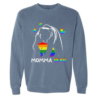 Rainbow Mamy Mama Bear Hug Love Support Parent Lgbt Pride Garment-Dyed Sweatshirt