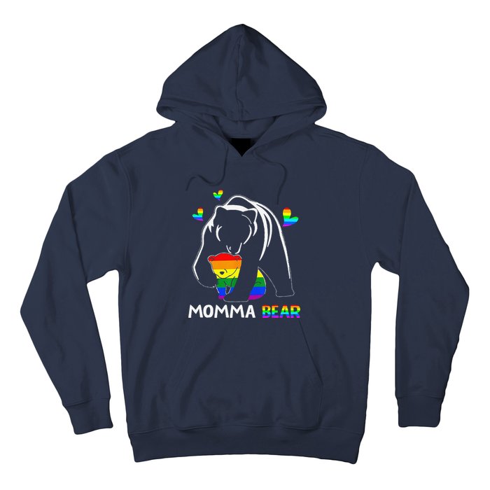 Rainbow Mamy Mama Bear Hug Love Support Parent Lgbt Pride Hoodie