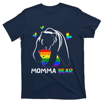 Rainbow Mamy Mama Bear Hug Love Support Parent Lgbt Pride T-Shirt