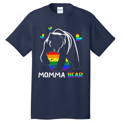 Rainbow Mamy Mama Bear Hug Love Support Parent Lgbt Pride Tall T-Shirt