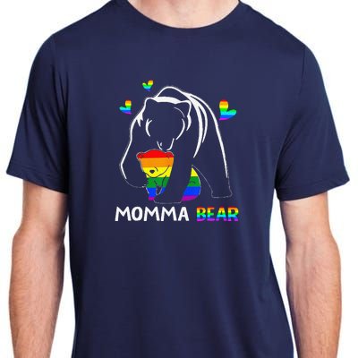 Rainbow Mamy Mama Bear Hug Love Support Parent Lgbt Pride Adult ChromaSoft Performance T-Shirt