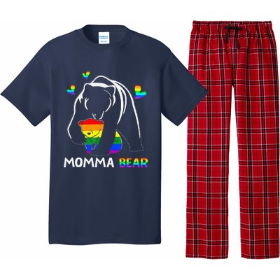 Rainbow Mamy Mama Bear Hug Love Support Parent Lgbt Pride Pajama Set