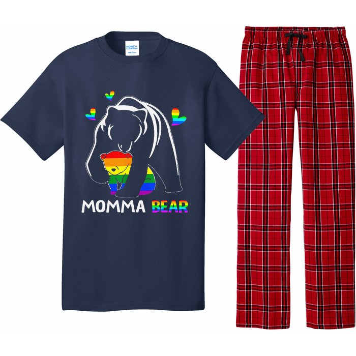 Rainbow Mamy Mama Bear Hug Love Support Parent Lgbt Pride Pajama Set