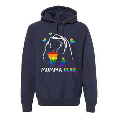 Rainbow Mamy Mama Bear Hug Love Support Parent Lgbt Pride Premium Hoodie