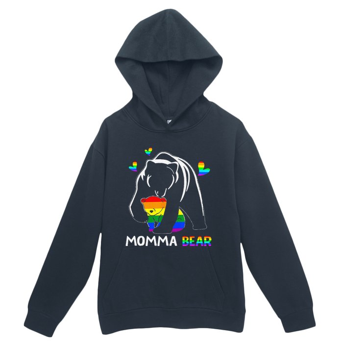 Rainbow Mamy Mama Bear Hug Love Support Parent Lgbt Pride Urban Pullover Hoodie