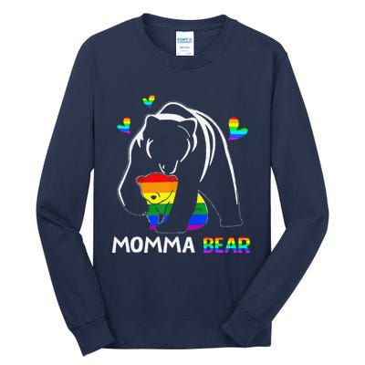 Rainbow Mamy Mama Bear Hug Love Support Parent Lgbt Pride Tall Long Sleeve T-Shirt