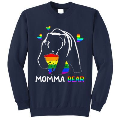 Rainbow Mamy Mama Bear Hug Love Support Parent Lgbt Pride Tall Sweatshirt