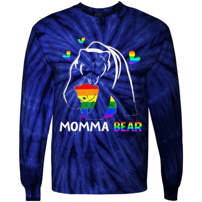 Rainbow Mamy Mama Bear Hug Love Support Parent Lgbt Pride Tie-Dye Long Sleeve Shirt