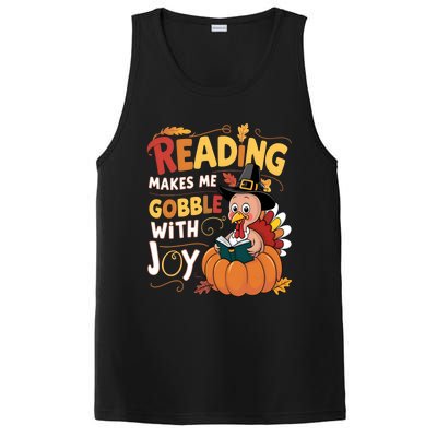 Reading Makes Me Gobble With Joy Funny Turkey Matching Meaningful Gift PosiCharge Competitor Tank