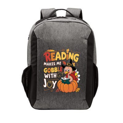 Reading Makes Me Gobble With Joy Funny Turkey Matching Meaningful Gift Vector Backpack