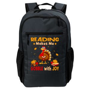 Reading Makes Me Gobble With Joy Turkey Reading Book Meaningful Gift Daily Commute Backpack