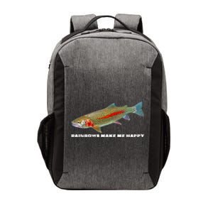 Rainbows Make Me Happy Trout Fishing Gift Vector Backpack