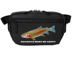 Rainbows Make Me Happy Trout Fishing Gift Crossbody Pack