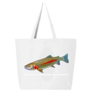 Rainbows Make Me Happy Trout Fishing Gift 25L Jumbo Tote