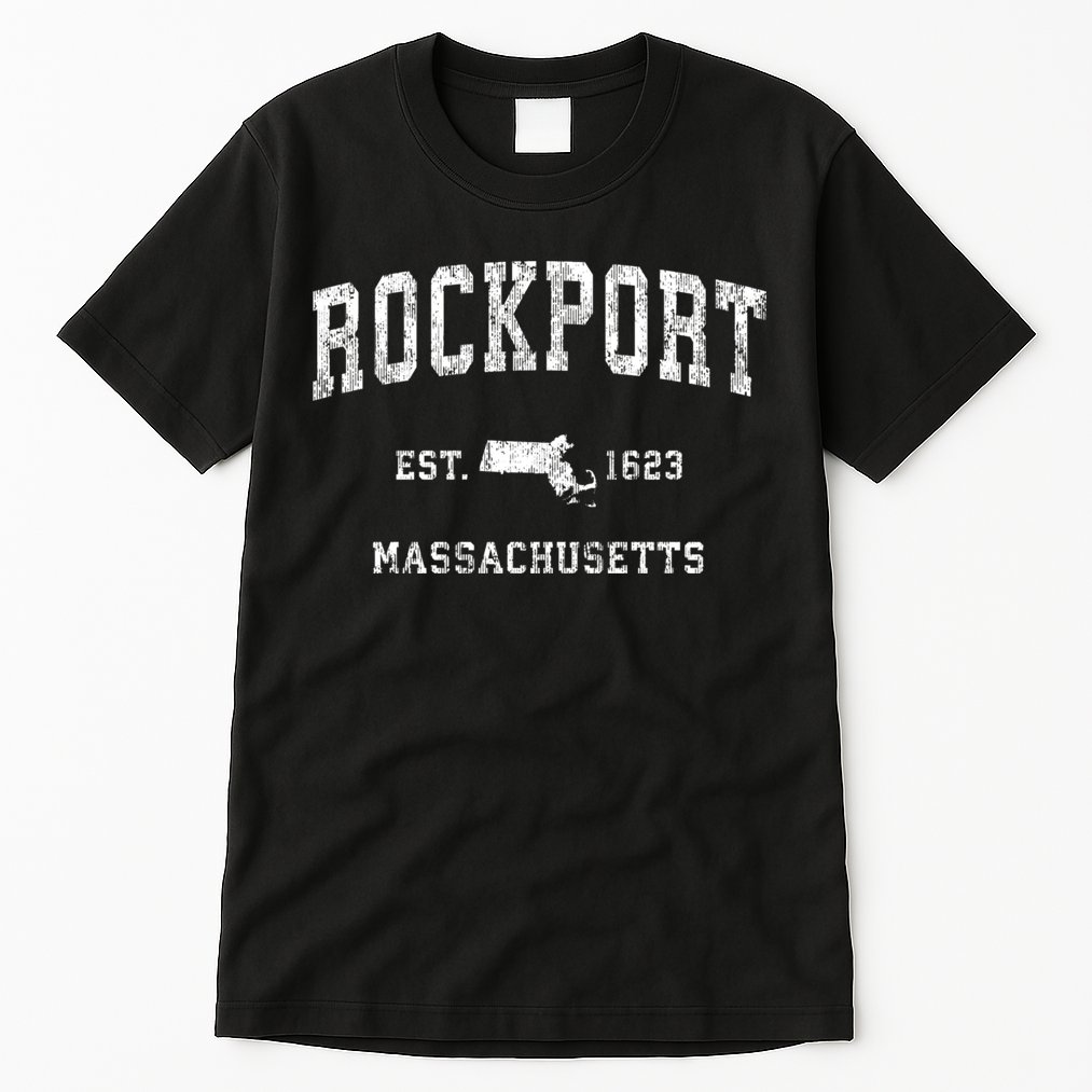 Rockport Massachusetts Ma Vintage Athletic Sports Tall T-Shirt