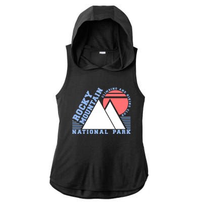 Rocky Mountain National Park Ladies PosiCharge Tri-Blend Wicking Draft Hoodie Tank