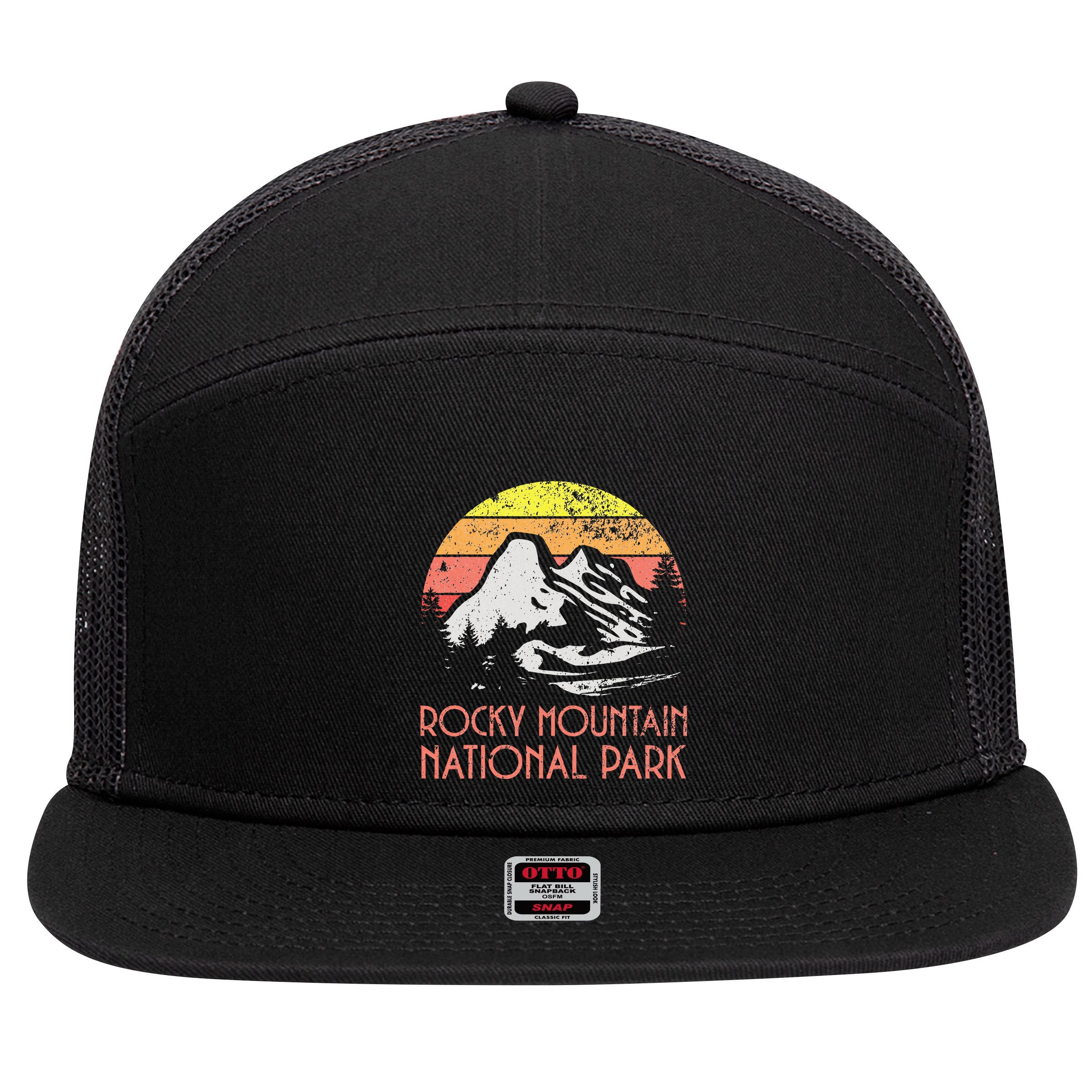Rocky Mountain National Park 7 Panel Mesh Trucker Snapback Hat