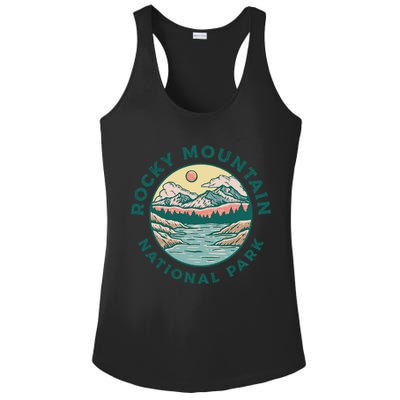 Rocky Mountains National Park Vintage Distressed Colorado Gift Ladies PosiCharge Competitor Racerback Tank