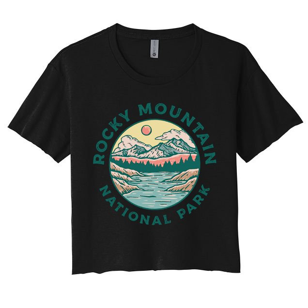 Rocky Mountains National Park Vintage Distressed Colorado Gift Crop Top