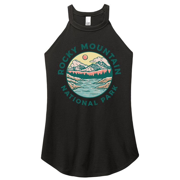 Rocky Mountains National Park Vintage Distressed Colorado Gift Women's Perfect Tri Rocker Tank