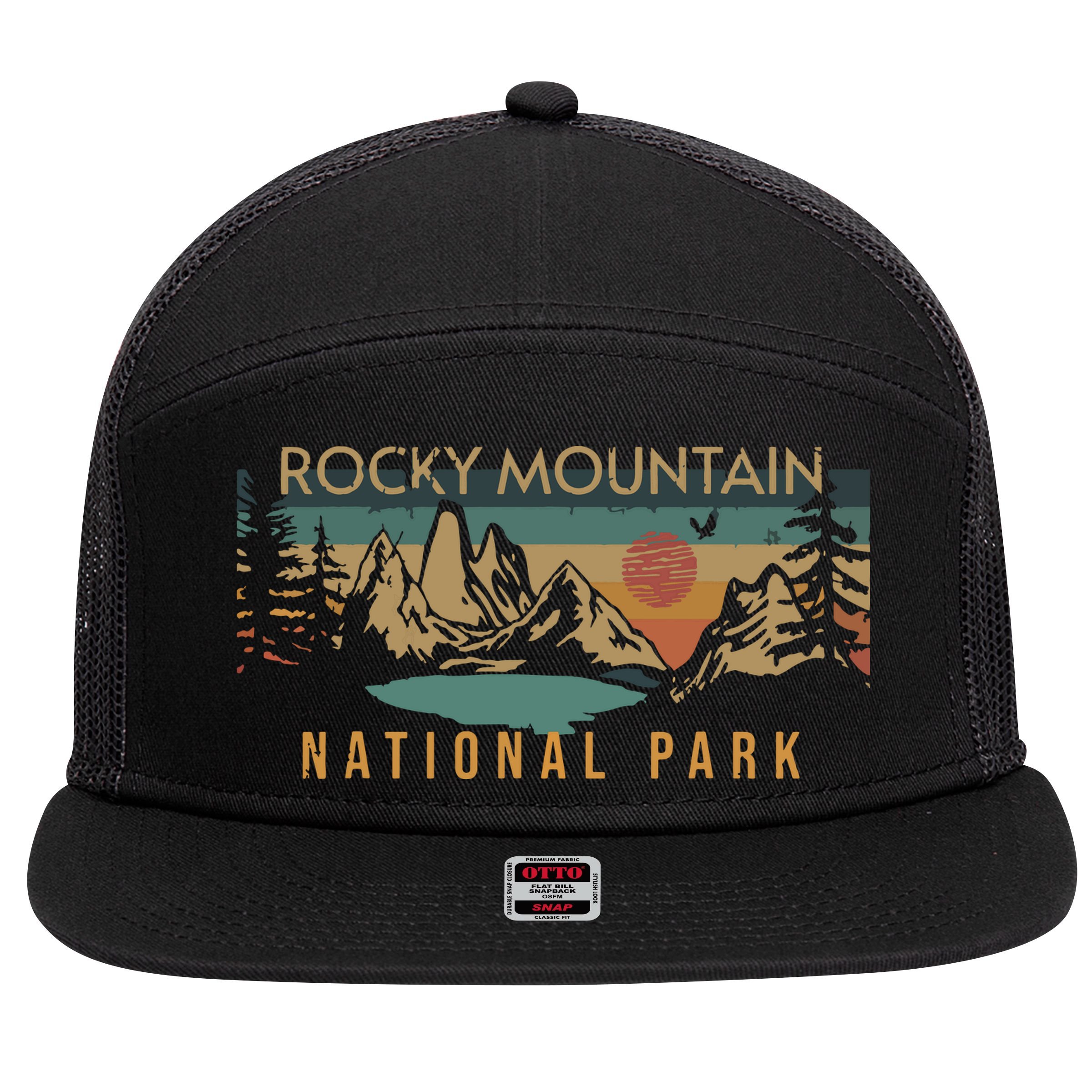 Rocky Mountain National Park 7 Panel Mesh Trucker Snapback Hat