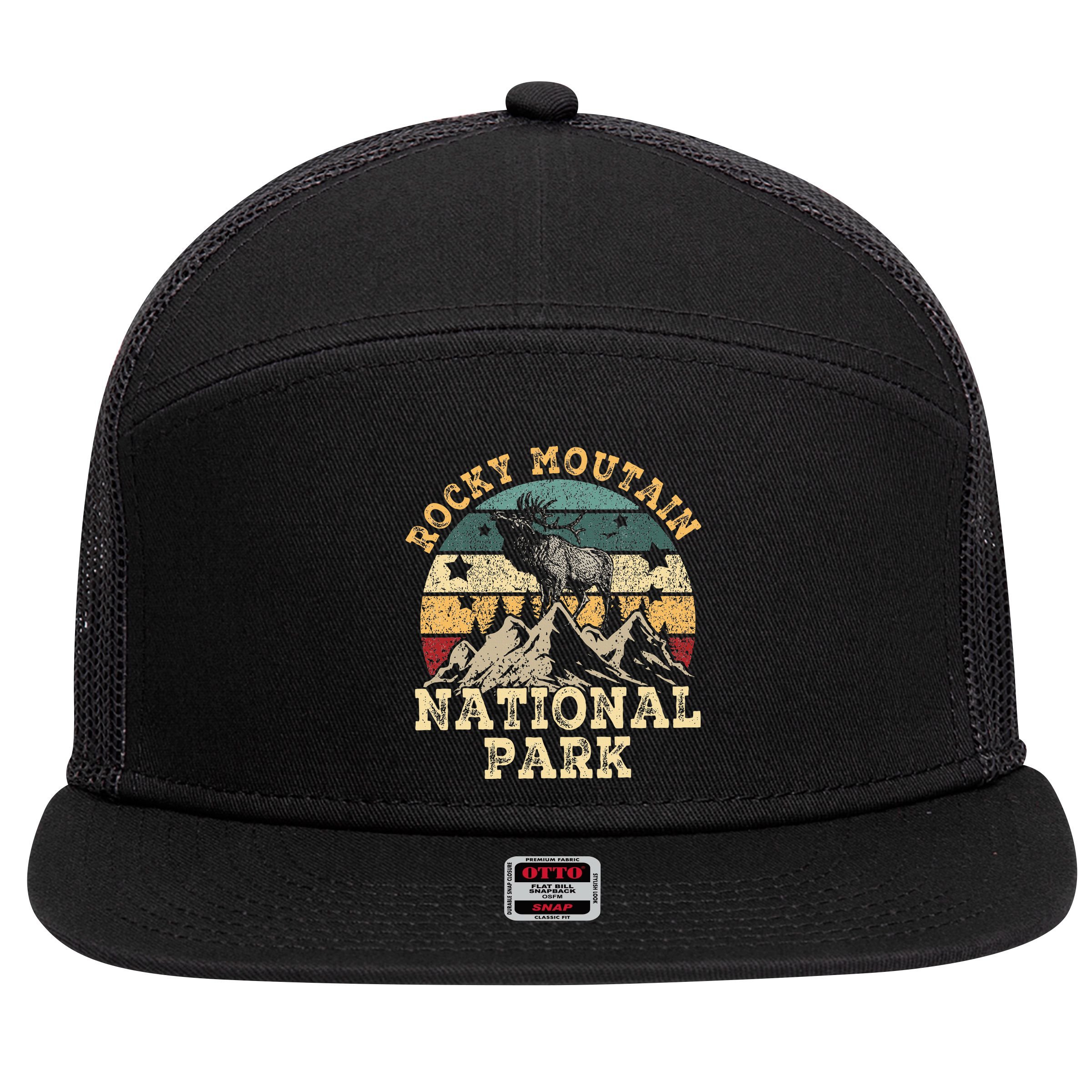 Rocky Mountain National Park 7 Panel Mesh Trucker Snapback Hat