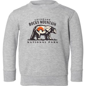 Rocky Mountain National Park Bear Mountains Sun Graphic Art Toddler Sweatshirt