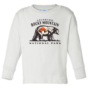 Rocky Mountain National Park Bear Mountains Sun Graphic Art Toddler Long Sleeve Shirt