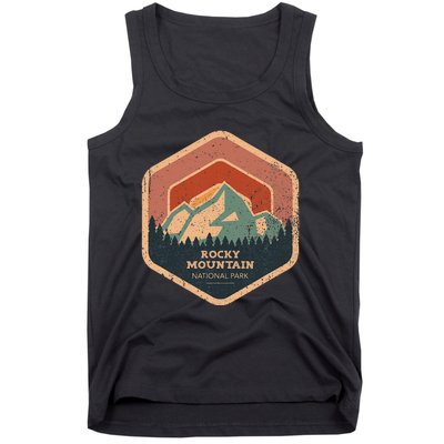 Rocky Mountain National Park Retro Sunset Vintage Tank Top