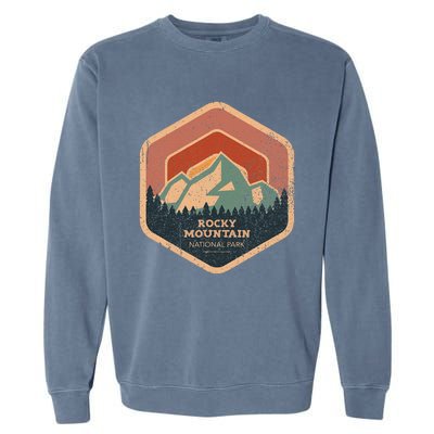 Rocky Mountain National Park Retro Sunset Vintage Garment-Dyed Sweatshirt