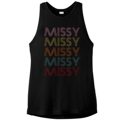 Retro Missy Name Pattern Ladies PosiCharge Tri-Blend Wicking Tank