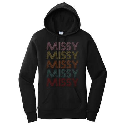 Retro Missy Name Pattern Women's Pullover Hoodie