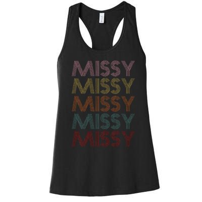 Retro Missy Name Pattern Women's Racerback Tank