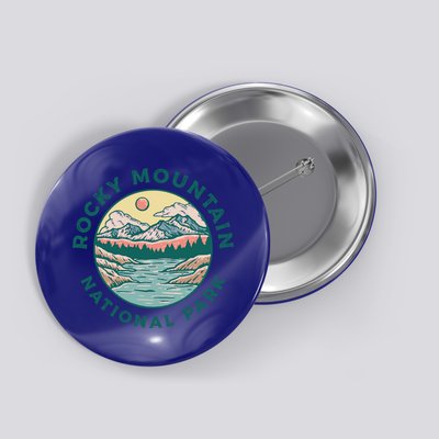 Rocky Mountains National Park Vintage Distressed Colorado Cool Gift Button