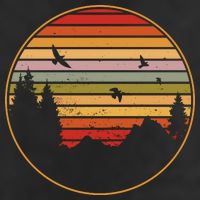 Retro Mountain Nature Sunset Adult Drive Performance Visor