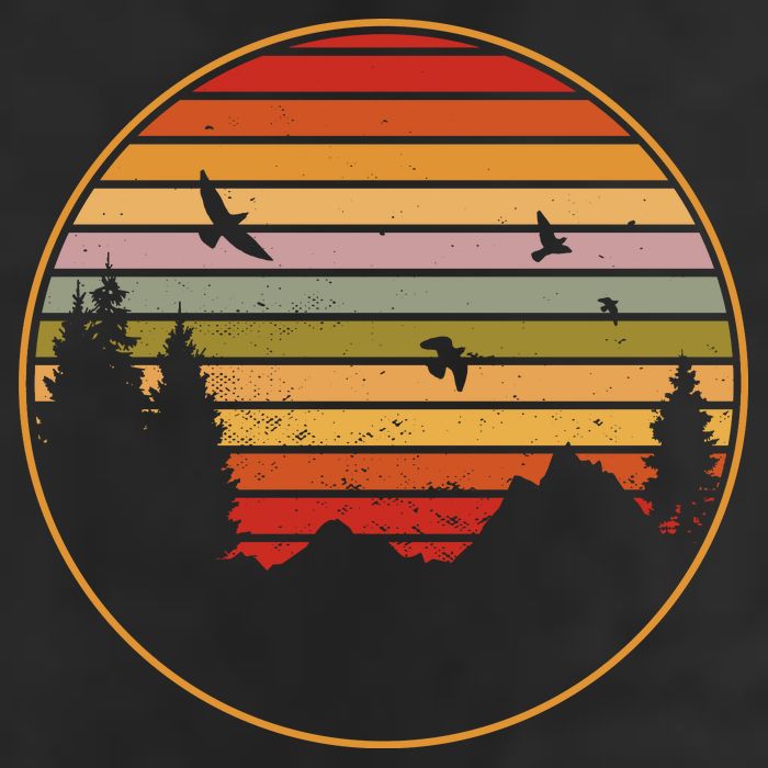 Retro Mountain Nature Sunset Adult Drive Performance Visor