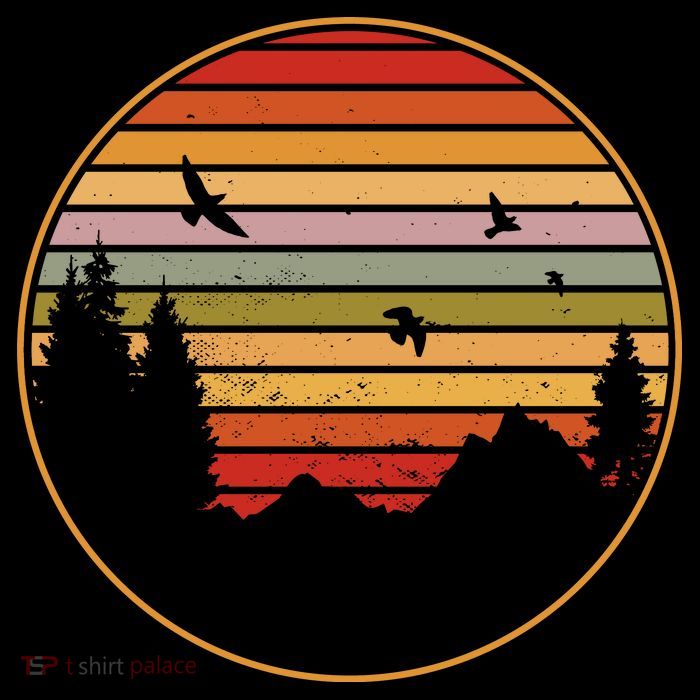 Retro Mountain Nature Sunset Mug