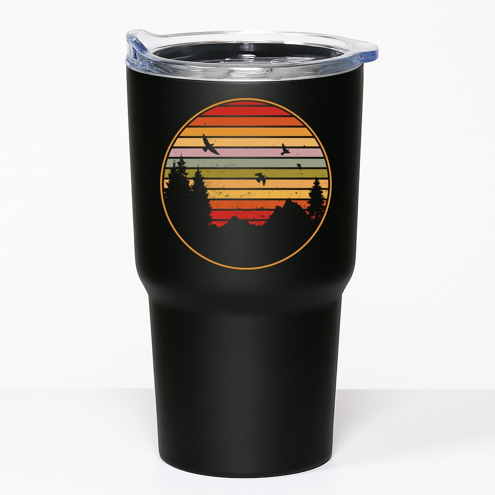 Retro Mountain Nature Sunset Tumbler