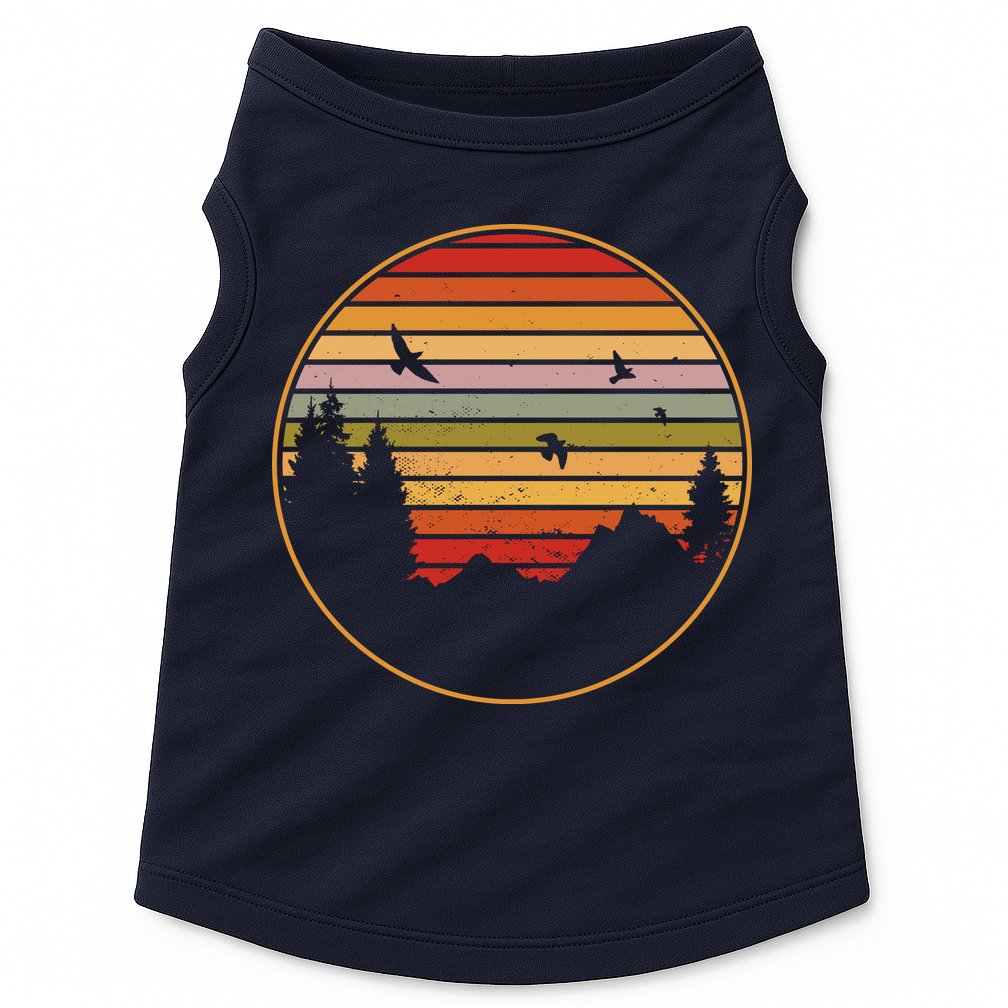 Retro Mountain Nature Sunset Doggie Tank