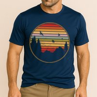 Retro Mountain Nature Sunset Performance Shirt