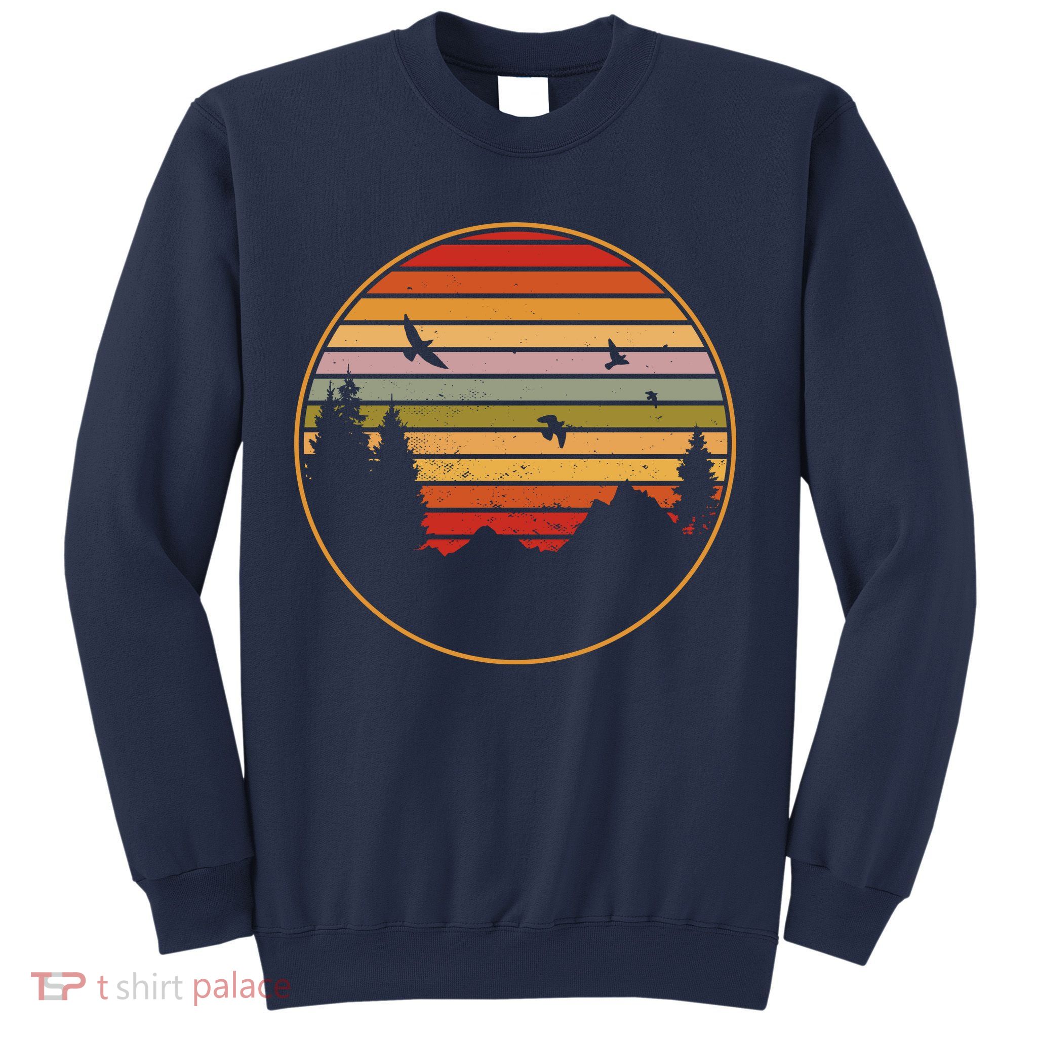 Retro Mountain Nature Sunset Sweatshirt