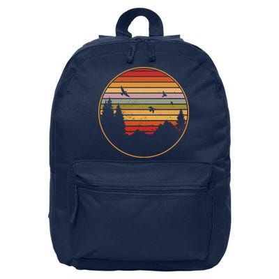 Retro Mountain Nature Sunset 16 in Basic Backpack
