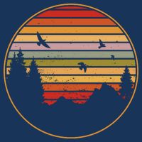 Retro Mountain Nature Sunset Magnet