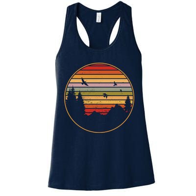 Retro Mountain Nature Sunset Womens Tank Top