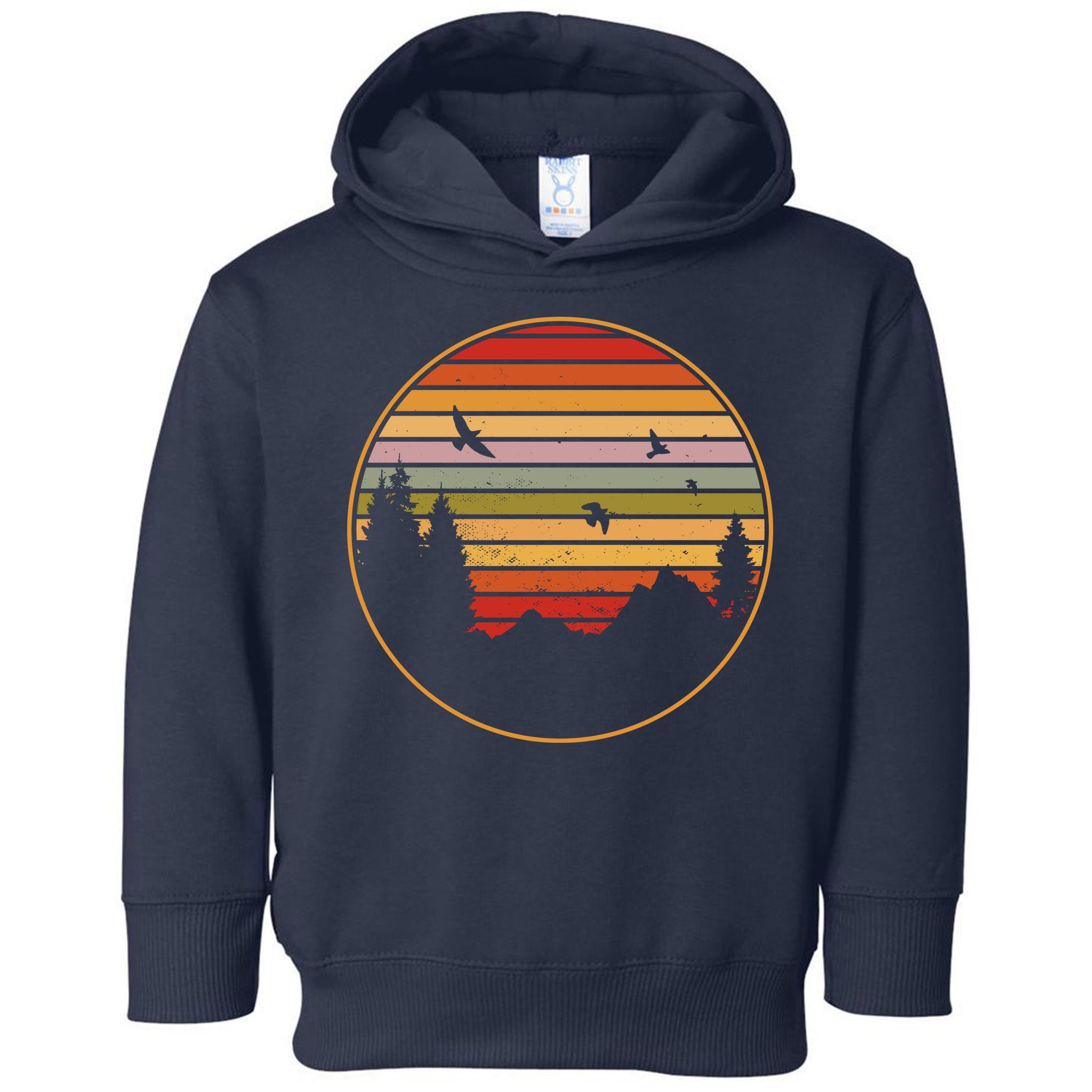 Retro Mountain Nature Sunset Toddler Hoodie