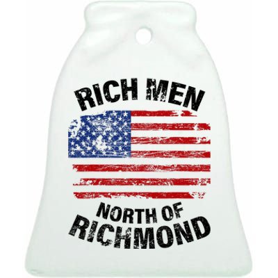 Rich Men North Of Richmond American Flag Ceramic Bell Ornament