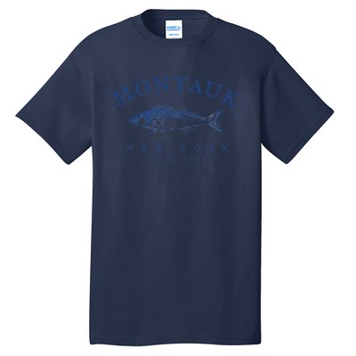 Retro Montauk New York Fishing Tall T-Shirt