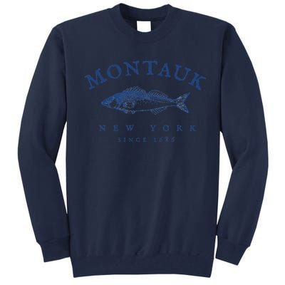 Retro Montauk New York Fishing Tall Sweatshirt