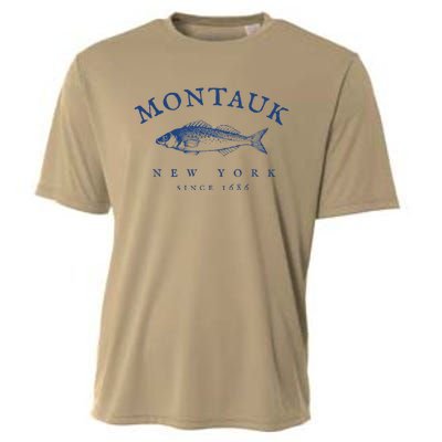 Retro Montauk New York Fishing Cooling Performance Crew T-Shirt