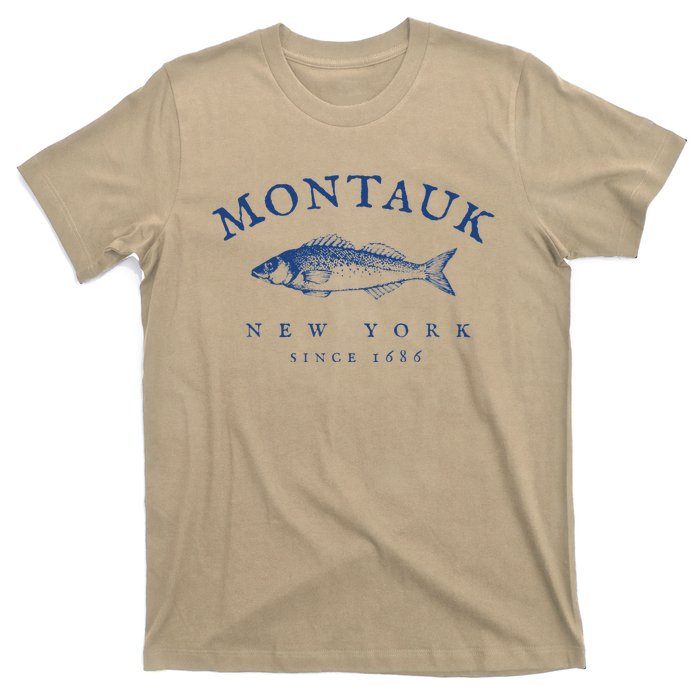 Retro Montauk New York Fishing T-Shirt